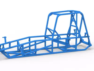 Frame of Vintage Dirt Silver Crown Car Scale 1 to 25 3D print model