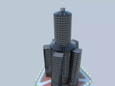 skyscraper detroit - detroit Free 3D model