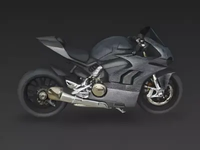 Realistic Carbon Superbike 3D Model Low-poly 3D model
