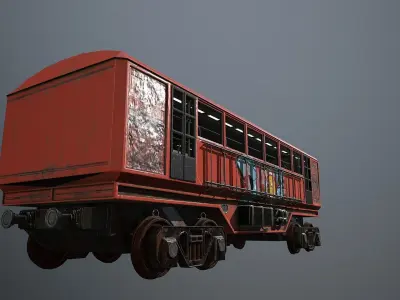 Lowpoly Train With 2 Texture Low-poly 3D model