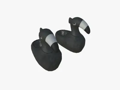Slippers C09 Black Flamingo - Costume Character Design Low-poly 3D model