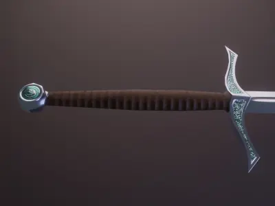 Low poly fantasy sword Low-poly 3D model purchase