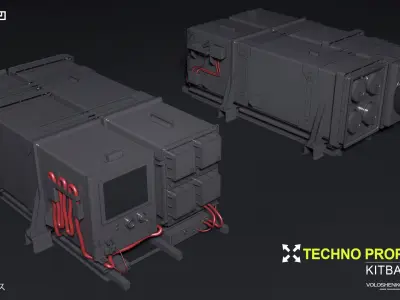 TECHNO PROP sci-fi KITBASH PACK 3D model