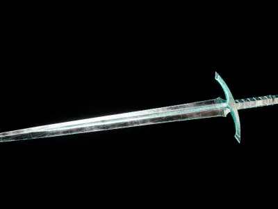 Realistic Medieval Long Sword Low-poly 3D model