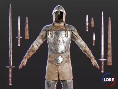 Medieval Collection Crude Swordsman 3D Model Pack