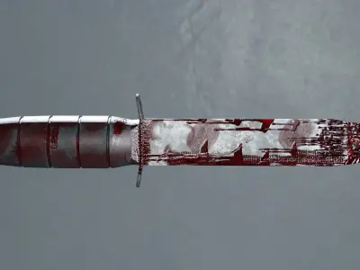 Bloody Zombie Knife Low-poly 3D model