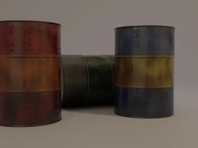 Barrel oil cans 3D model