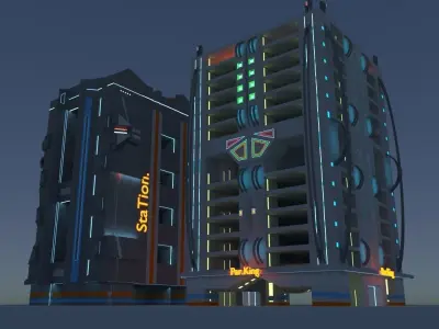 Sci-Fi Buildings 1 3D model