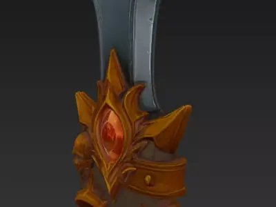 Cursed Flame Sword - Fantasy Weapon  3D model