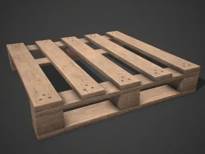 Low poly European Wood pallet 07 PBR Game Free low-poly 3D model