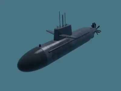 Submarine Low-poly 3D model