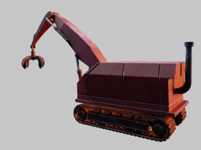 Cartoon Crane 3D model
