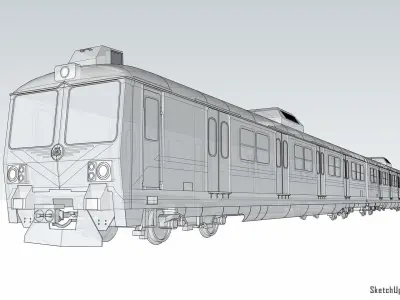 TCDD - E14000 Electrificied Commuter Train Low-poly 3D model