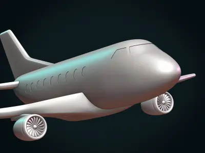Airplane flying in sky 3D print model