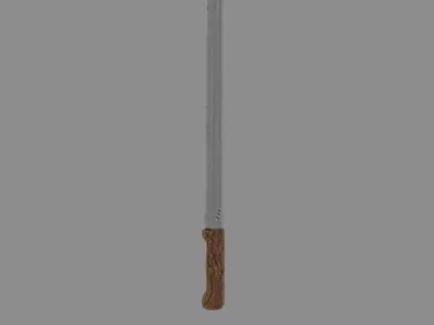 stylized machete weapon PBR low-poly game ready Low-poly 3D model