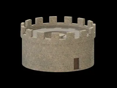 Medieval Castle Module 13 Low Poly PBR Realistic Low-poly 3D model