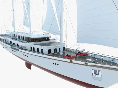 Sailboat yacht 3D model