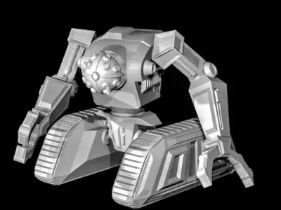 LoaderBot silver robot 3D print model