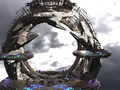Sci fi Techno gate 8  3D model