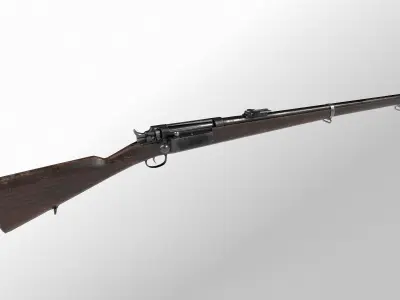 Danish Krag Jorgensen M1889 Low-poly 3D model