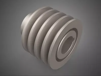 STANDARD 4 FOUR QUADRUPLE GROOVE TRACK PULLEY SHEAVE WHEEL BELT 3D model