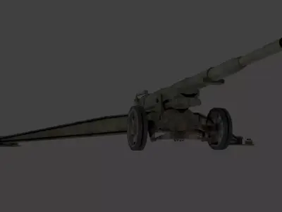 M1918 155mm GPF French Artillery Low-poly 3D model