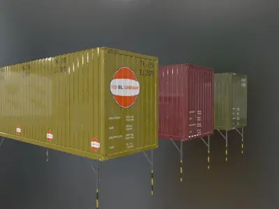 Container package Low-poly 3D model