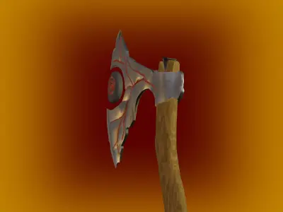 axe lava weapon low-poly ready for the game PBR  Low-poly 3D model