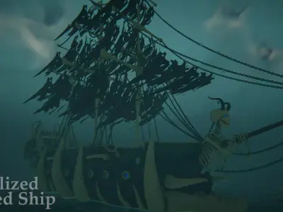 Stylized Cursed Ship - By Yorakeys Low-poly 3D model