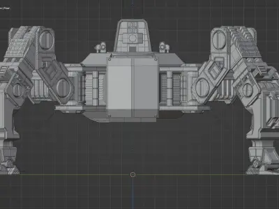 Quad Mech Rigged Low-poly 3D model