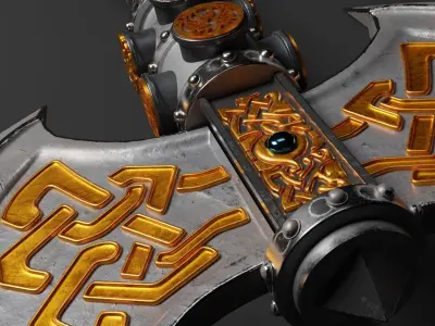 Viking Axe 3D model 9