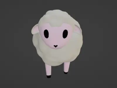 Cute Sheep Low-poly 3D model