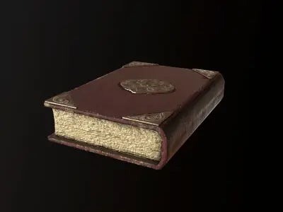 Ornate Leather Book - PBR Game Ready Low-poly 3D model