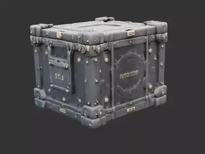 Sci Fi Crate with Reinforced Corners Low-poly 3D model