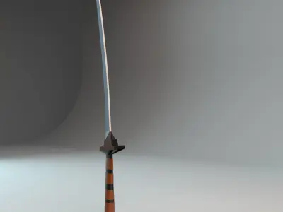 Low Poly Katana Sword - Game Ready Low-poly 3D model