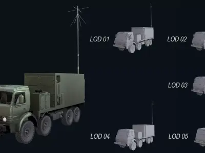 Asset - Army - Krasukha 4 EW System - 02 3D Model Realistic Low-poly 3D model