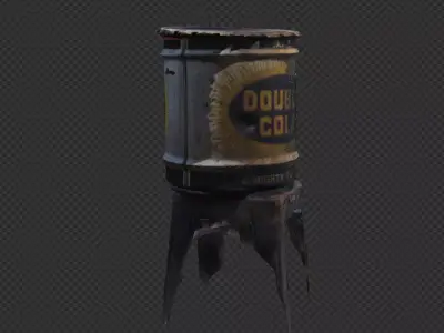 Antique Double cola Cannister asset 3D model