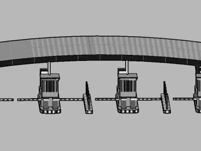 Toll Gate Low-poly 3D model