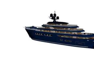 Helipad Luxury Super Yacht Modern Multi-Deck Mega Yacht 3D model