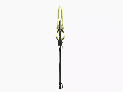 SciFi War Spear A05 Black Yellow - Character Design Fashion Low-poly 3D model