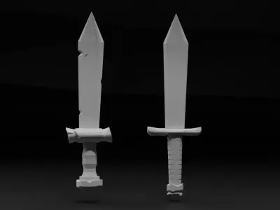 Low Poly Sword Set Low-poly 3D model
