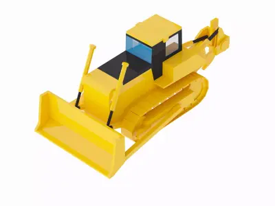 Crawler Bulldozer D155A-6 Simplified Low-poly 3D model