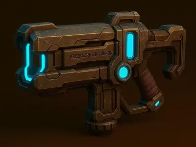 Krezra Arsenal Pack  Stylized Sci-Fi Weapons 7 Models Low-poly 3D model