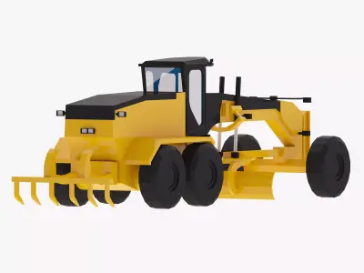 Grader Construction 18S3 Simplified Low-poly 3D model