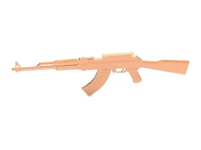 gold AK 47 overlay for jewelry 3D print model