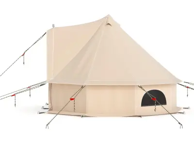 Canvas Glamping Bell Tent 3D model
