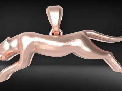 Panther Pendant Hollow light weight jewelry 3D print model