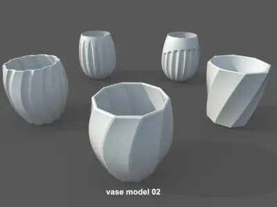 Vase Pack01 - 5 Models Free 3D print model