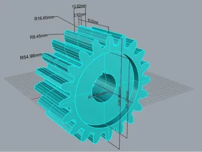 Original Size Gear Wheel with 20 Tooth modul 5mm Ready for print 3D print model