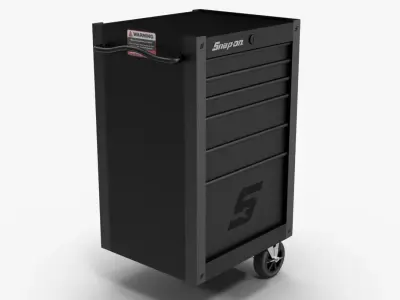 Tool Storage End Black Low-poly 3D model
